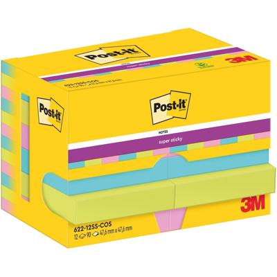 Memoblok Post-it 622 Super Sticky 47,6x47,6mm Cosmic 12 stuks Memoblok Post-it 622 Super Sticky 47,6x47,6mm Cosmic 12 stuks