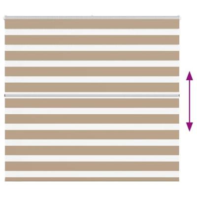 VidaXL Zebra blind 155x100 cm stofbreedte 150,9 cm polyester zandbruin