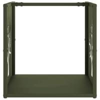 Brandhoutrek 40x40x40 cm koudgewalst staal olijfgroen - thumbnail