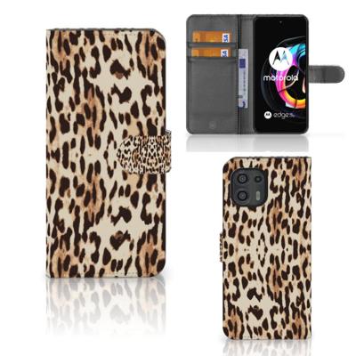 Motorola Edge 20 Lite | Telefoonhoesje | Met pasjeshouder | Leopard