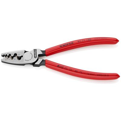 Knipex Krimptang voor adereindhulzen | Kunststof bekleed | Lengte 180 mm | Zelfbedieningskaart/blister - 97 71 180 SB