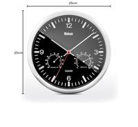 Mebus 56731 Wandklok Kwarts 25 cm x 40 mm Zilver - thumbnail