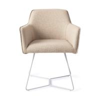 Jesper Home Eetkamerstoel 'Hofu' Beehive White, kleur Wild Walnut - thumbnail