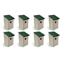 VidaXL Vogelhuisjes 8 st 12x12x22 cm hout - thumbnail