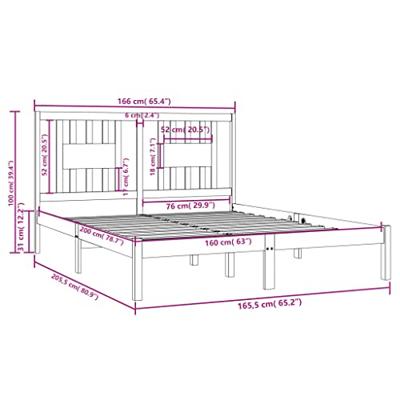 Bedframe massief grenenhout 160x200 cm