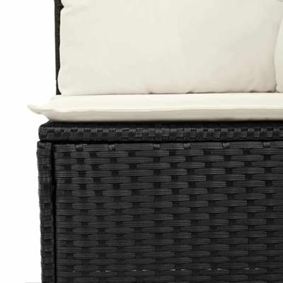 Tuinbankenset 13 pcs Zwart poly rattan