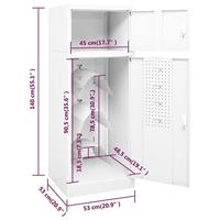 Zadelkast 53x53x140 cm staal wit - thumbnail