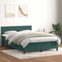 Boxspring met matras fluweel donkergroen 160x220 cm - thumbnail