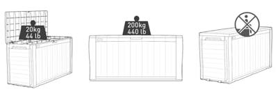 Keter Sherwood Opbergbox - 270L - 117x45x58cm - Antraciet