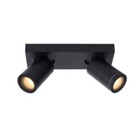 Lucide TAYLOR - Plafondspot Badkamer - LED Dim to warm - GU10 - 2x5W 2200K/3000K - IP44 - Zwart - thumbnail
