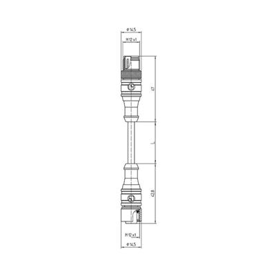 Lutronic 1094 Sensor/actuator aansluitkabel M12 Aantal polen (sensoren): 4 Stekker, recht 2.00 m 1 stuk(s)