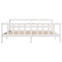 Bedframe zonder matras massief grenenhout wit 200x200 cm - thumbnail