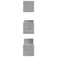 Wandschappen 3 st bewerkt hout betongrijs - thumbnail