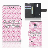 Samsung Galaxy S5 Mini Portemonnee Hoesje Flowers Pink DTMP - thumbnail