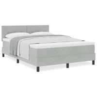 Boxspringbed met matras Lichtgrijs 140 x 190 cm Fluweel - thumbnail