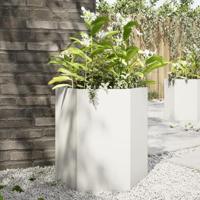 VidaXL Plantenbak zeshoek 46x40x45 cm staal wit - thumbnail