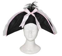 Piratenhoed zwart/roze - thumbnail