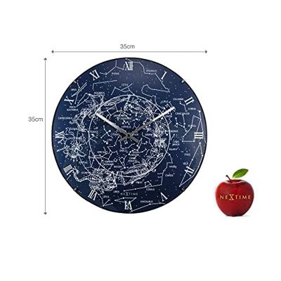 NeXtime ne-3165 wandklok dia. 35 cm, bol glas, 'milky way dome'