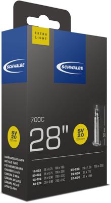 Schwalbe binnenband sv20 50mm 28inch 18/25-622/630 extra licht 81gr