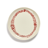 SERAX - Feast by Ottolenghi - Bord M 22x22cm wit Swirl-Stripes ro - thumbnail