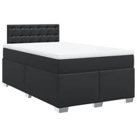 Boxspring met matras kunstleer zwart 120x190 cm - thumbnail