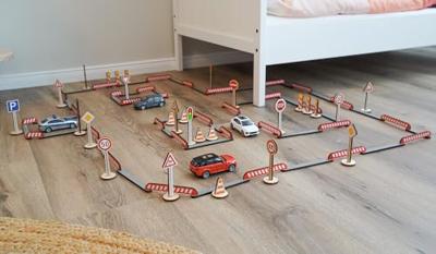 Goki houten verkeersbordenset - 40dlg.