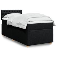 Boxspring met matras stof zwart 90x190 cm - thumbnail