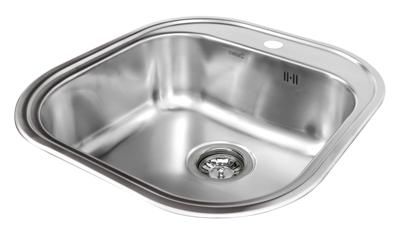 Wastafel met Eén Spoelbak Cata CS-1 Zilver