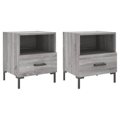 Nachtkastjes 2 st 40x35x47,5 cm bewerkt hout grijs sonoma eiken
