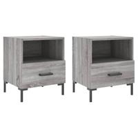 Nachtkastjes 2 st 40x35x47,5 cm bewerkt hout grijs sonoma eiken - thumbnail