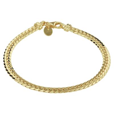 Armband Zilgold gourmetschakel geelgoud-zilveren kern 4,7 mm 19 cm