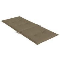 Stoelkussens 2 st hoge rug 120x50x4 cm stof gemleerd taupe - thumbnail