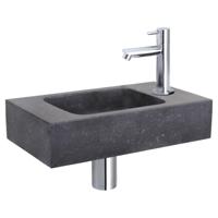Differnz fonteinset bombai black natuursteen kraan recht chroom 40 x 22 x 9 cm - thumbnail