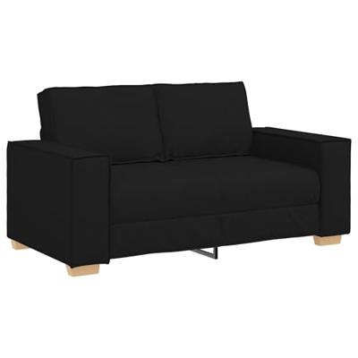 Bank 3 pcs Zwart 220 x 80 x 84 cm Linnen-mix stof