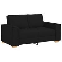 Bankstel met kussen 3 pcs Zwart 220 x 78 x 84 cm Stof - thumbnail