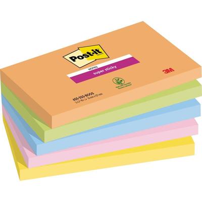 Post-it Super Sticky notes Boost, 90 vel, ft 76 x 127 mm, geassorteerde kleuren, pak van 5 blokken Post-it Super Sticky notes Boost, 90 vel, ft 76 x 127 mm, geassorteerde kleuren, pak van 5 blokken