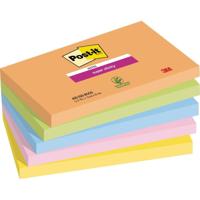 Post-it Super Sticky notes Boost, 90 vel, ft 76 x 127 mm, geassorteerde kleuren, pak van 5 blokken - thumbnail