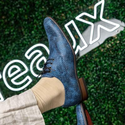 Woven Aqua Lureaux - Handgemaakte Nette Schoenen Voor Heren