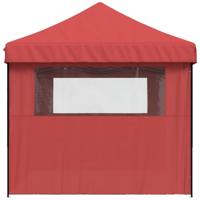 Partytent inklapbaar pop-up met 3 zijwanden bordeauxrood - thumbnail