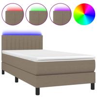 Boxspring met matras en LED stof taupe 80x200 cm - thumbnail