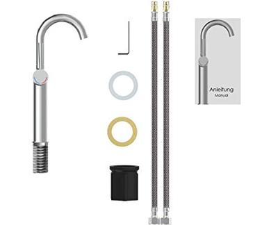 CORNWALL ééngreepsmengkraan voor wastafel opbouw, chroom hoge uitloop keramische schijven geluidsarme, verwisselbare 35 mm-cartouche flexibele metalen aansluitslangen 350 mm volgens DVGW/KTW- CORNWALL ééngreepsmengkraan voor wastafel opbouw, chroom hoge uitloop keramische schijven geluidsarme, verwisselbare 35 mm-cartouche flexibele metalen aansluitslangen 350 mm volgens DVGW/KTW-