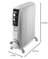Dragon4 DELONGHI oliebadradiator - 2500W - 3 verwarmingsfasen - Real Energy-technologie - Schoorsteeneffect - thumbnail