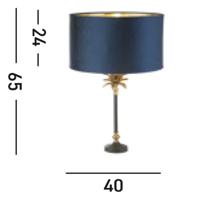 Searchlight TafellampPalm zwart met donkerblauw - EU81211AZ - thumbnail