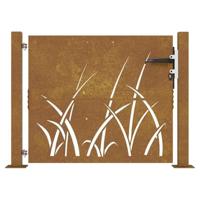 Poort 105x105 cm grasontwerp cortenstaal - thumbnail