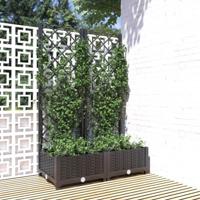 VidaXL Plantenbak met trellis zwart 80x40x121,5 cm pp - thumbnail