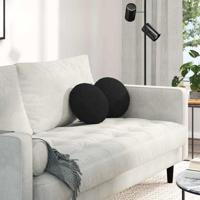 VidaXL Zitkussens 2 pcs zwart ø30 x 13 cm stof - thumbnail