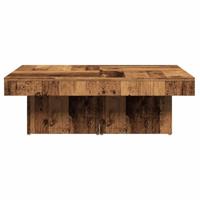 Salontafel 90x90x28 cm bewerkt hout oud houtkleurig - thumbnail