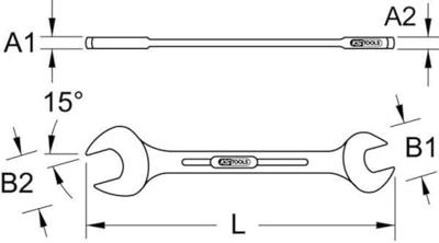 KS Tools 518.3201 518.3201 Dubbele steeksleutel Sleutelbreedte (inch) 1/4 - 5/16