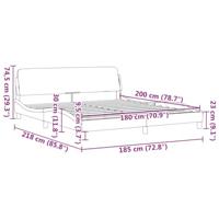 Bedframe met hoofdbord kunstleer wit en zwart 180x200 cm - thumbnail