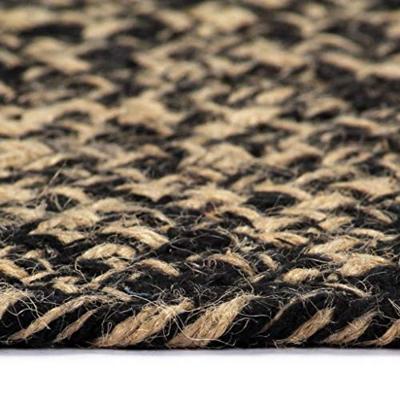 VidaXL Vloerkleed handgemaakt 90 cm jute zwart en naturel - thumbnail